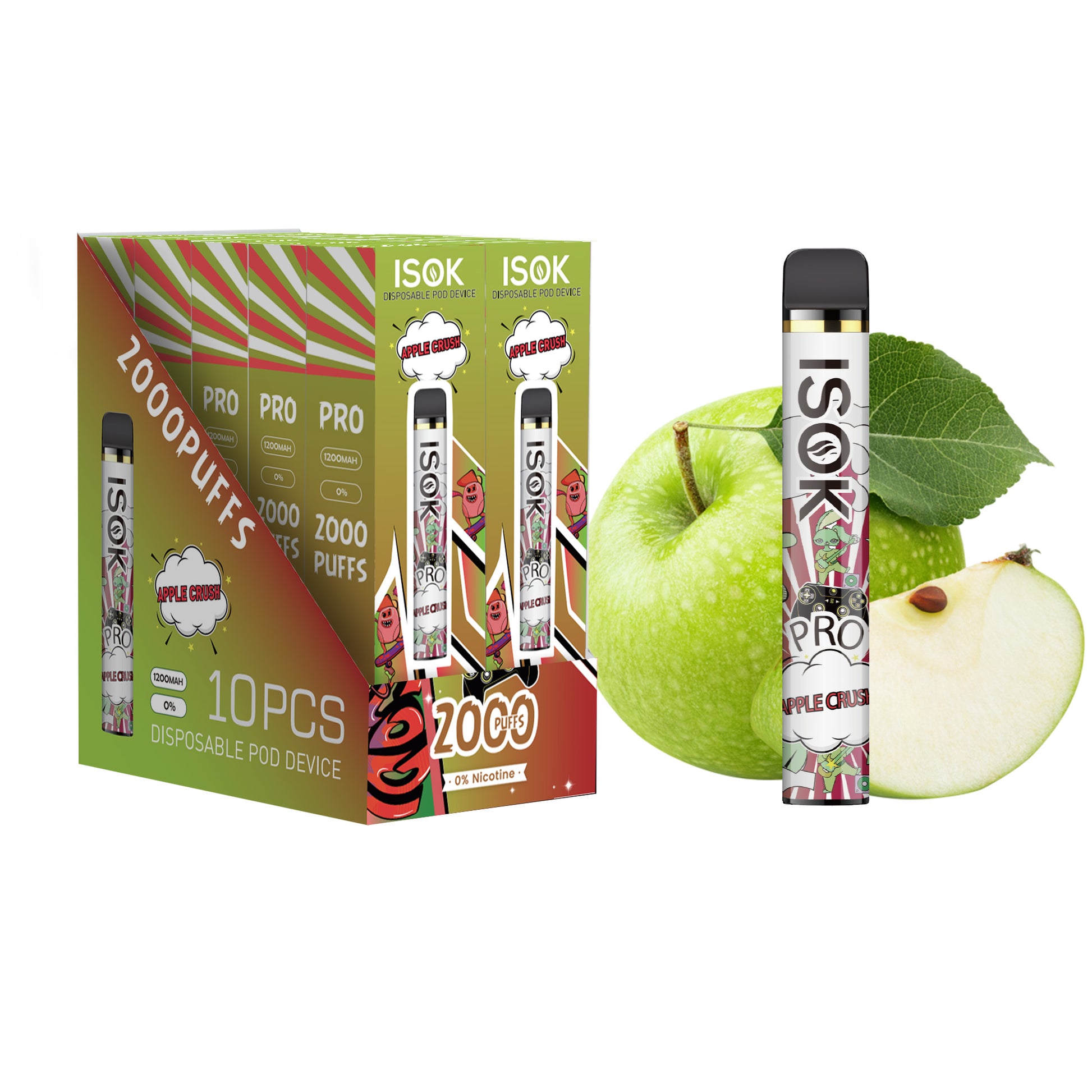 Cigarette électronique ISOK PRO 2000 Puff Apple Crush