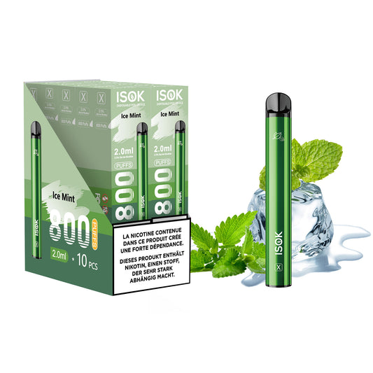 Cigarette électronique ISOK X – Pack de 10 (800 Puffs)