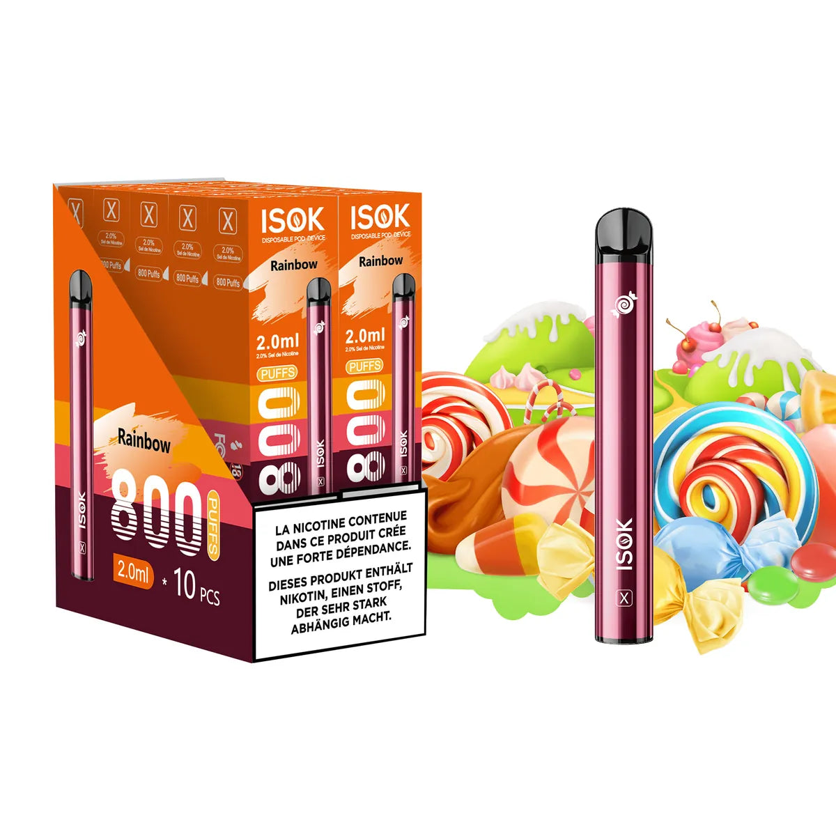 Cigarette électronique ISOK X & NEOS 800 Puffs Pack de 10 pcs