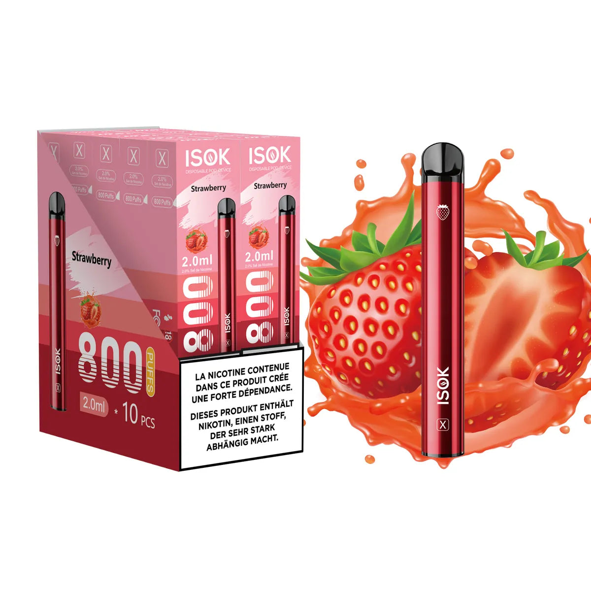 Cigarette électronique ISOK X & NEOS 800 Puffs Pack de 10 pcs