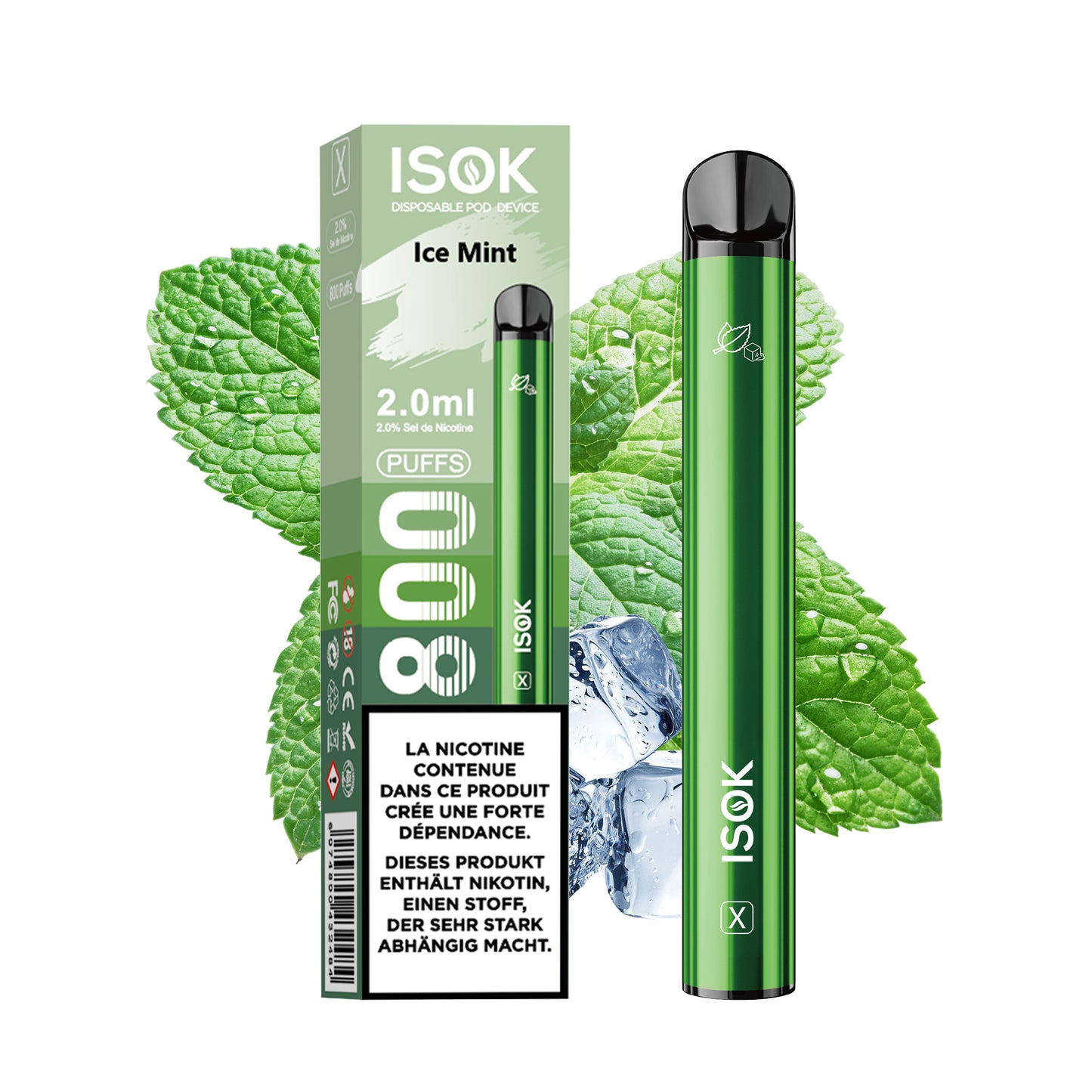 Cigarette électronique ISOK X 800 Puff Ice Mint