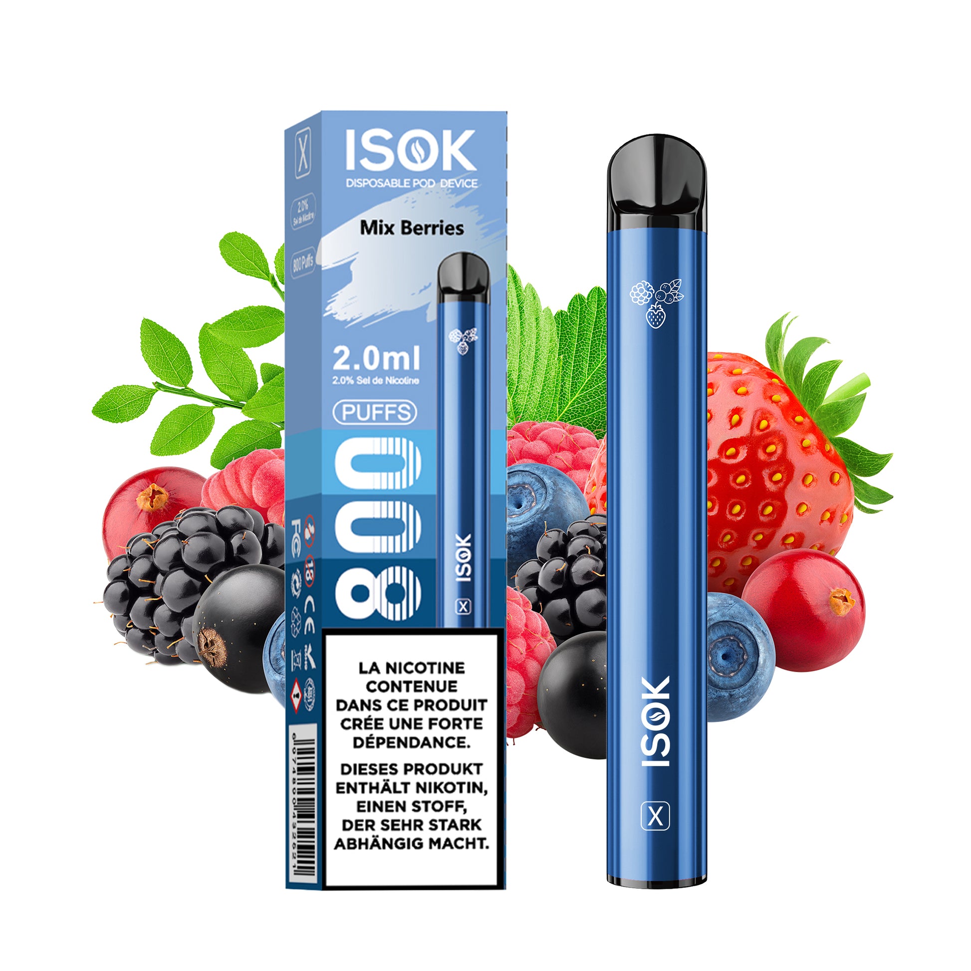 Cigarette électronique ISOK X 800 Puff Mix Berries
