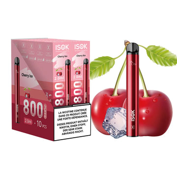 ISOK X Cherry Ice 800 Puffs – Pack de 10