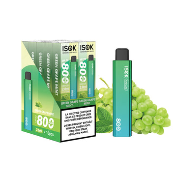 ISOK NEOS Green Grape Mint 800 Puffs – Pack de 10