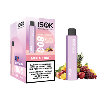 Cigarette électronique ISOK X & NEOS 800 Puffs Pack de 10 pcs Mixed Fruit