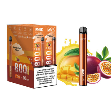 ISOK X Passion Fruit Mango 800 Puffs – Pack de 10