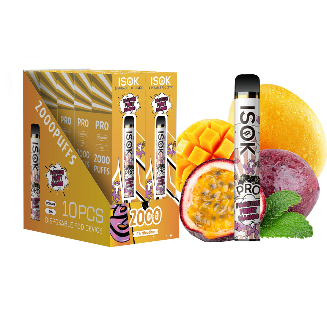 Cigarette électronique ISOK PRO 2000 Puff Passion Fruit Mango