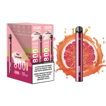 ISOK X Pink Lemonade 800 Puffs – Pack de 10