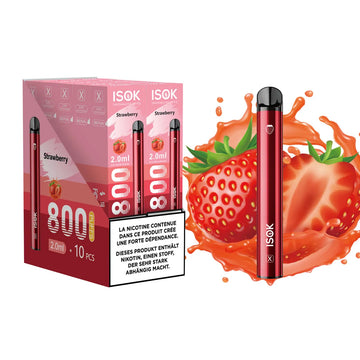 ISOK X Strawberry 800 Puffs – Pack de 10