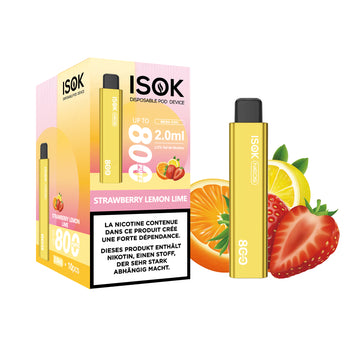 Cigarette électronique ISOK X & NEOS 800 Puffs Pack de 10 pcs Strawberry Lemon Lime