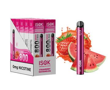 ISOK X Strawberry Watermelon 0% 800 Puffs – Pack de 10