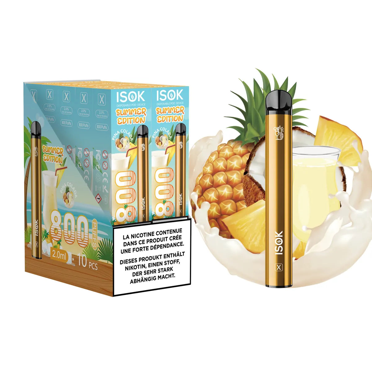 ISOK X Summer Edition 800 Puffs – Pack de 10