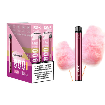 ISOK X Cotton Candy 800 Puffs – Pack de 10