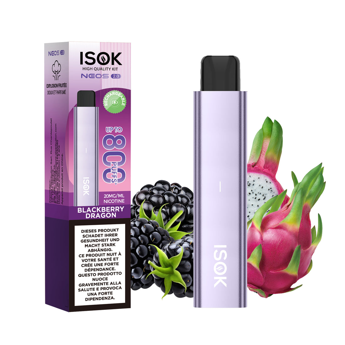 ISOK NEOS 2.0 Blackberry Dragon – Starter Kit mûre & fruit du dragon.