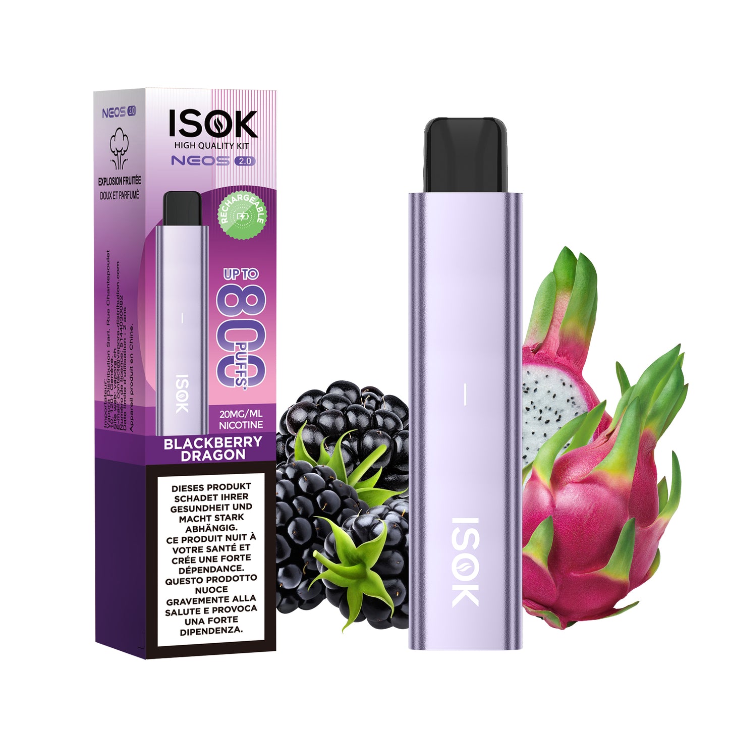 ISOK NEOS 2.0 Blackberry Dragon – Starter Kit mûre & fruit du dragon.