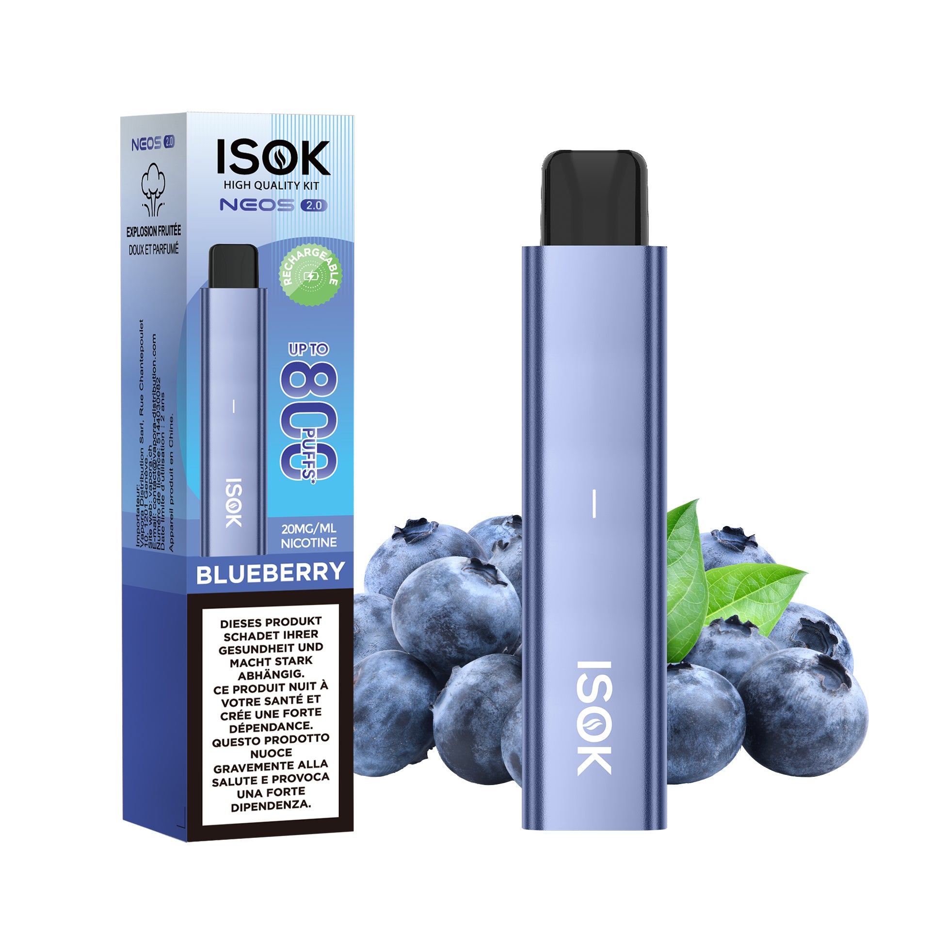 ISOK NEOS 2.0 Blueberry – Starter Kit saveur myrtille.