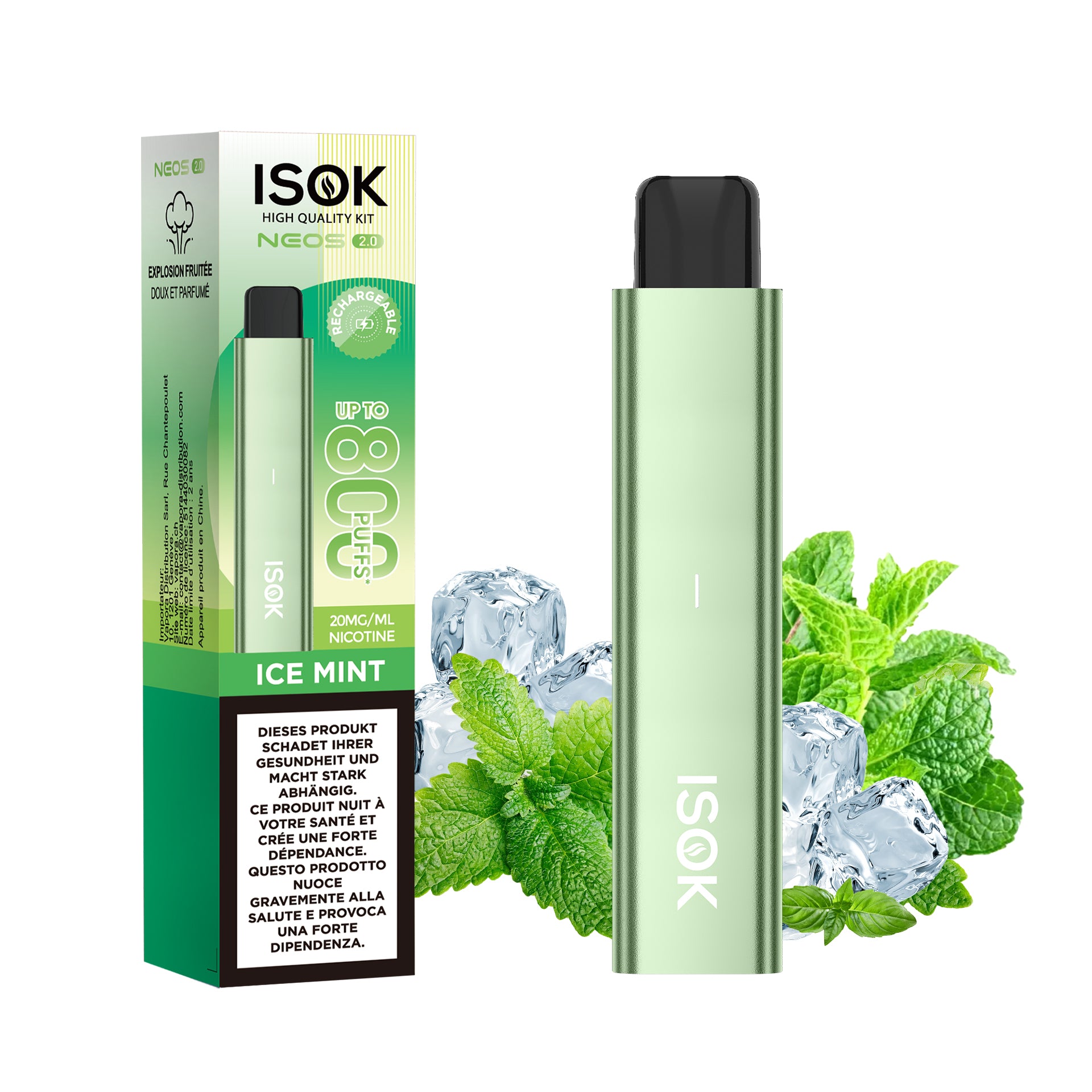 ISOK NEOS 2.0 Ice Mint – Starter Kit menthe glacée