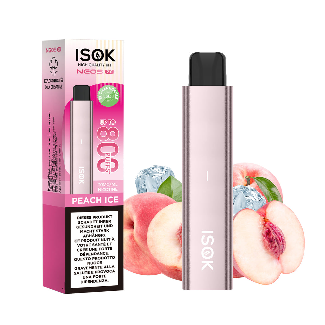 ISOK NEOS 2.0 Peach Ice – Starter Kit pêche glacée