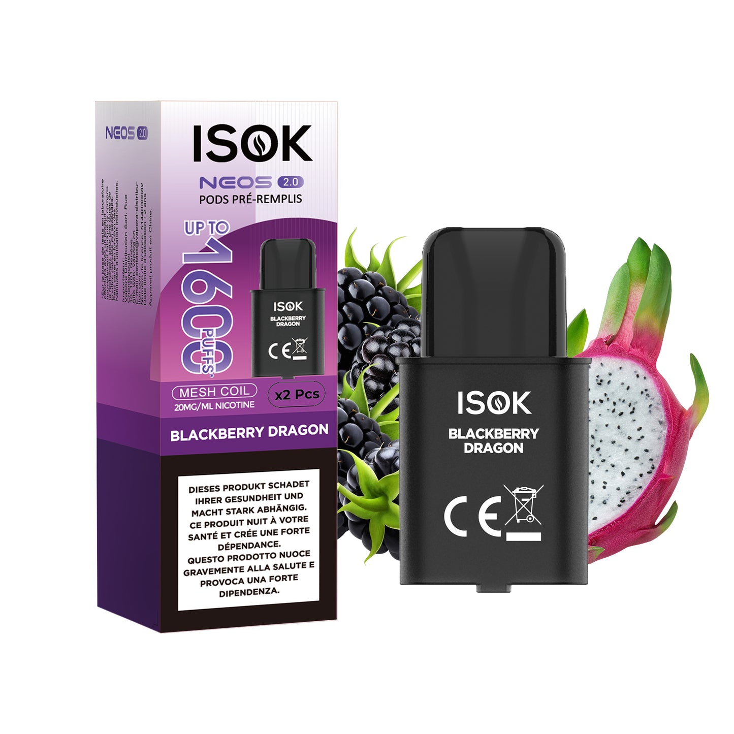 PODS ISOK NEOS 2.0 – Pack de 2 x 800 Puffs