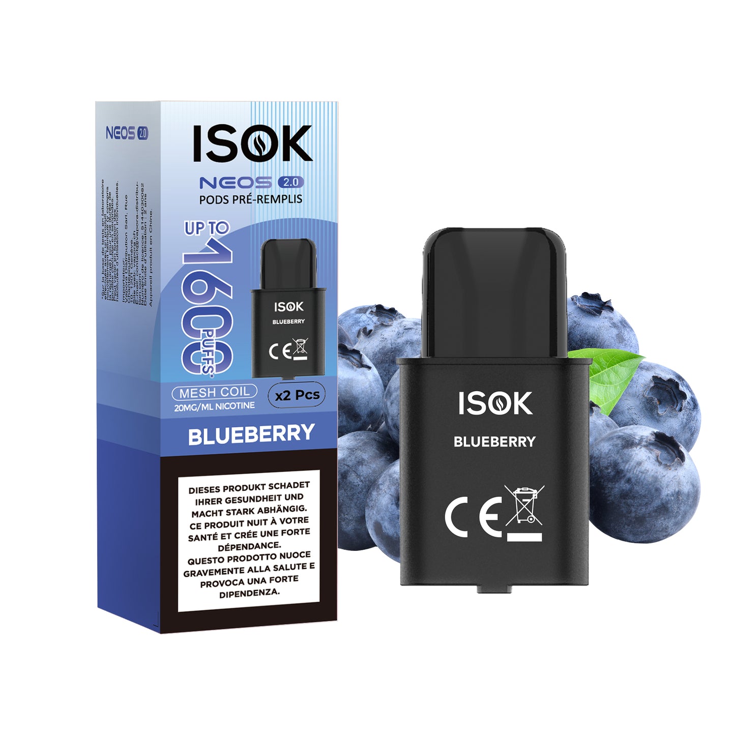 PODS ISOK NEOS 2.0 – Pack de 2 x 800 Puffs