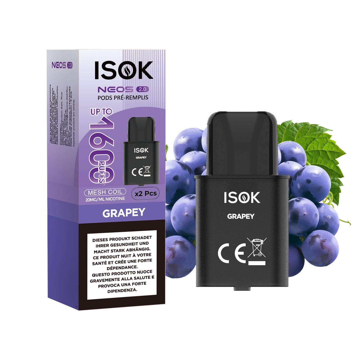 PODS ISOK NEOS 2.0 – Pack de 2 x 800 Puffs