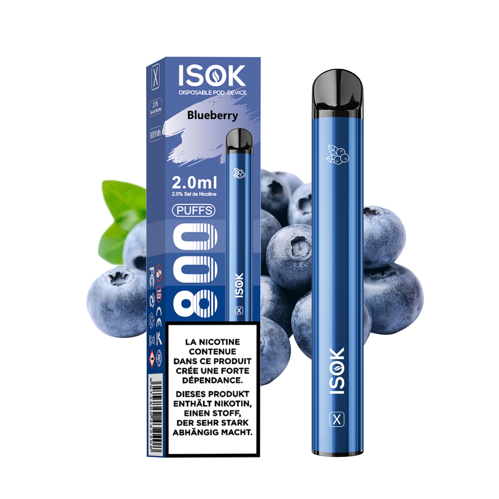 Cigarette électronique ISOK X 800 Puff Blueberry