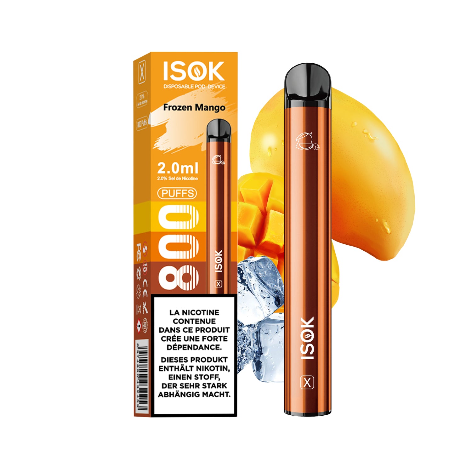 Cigarette électronique ISOK X 800 Puff Mango Ice