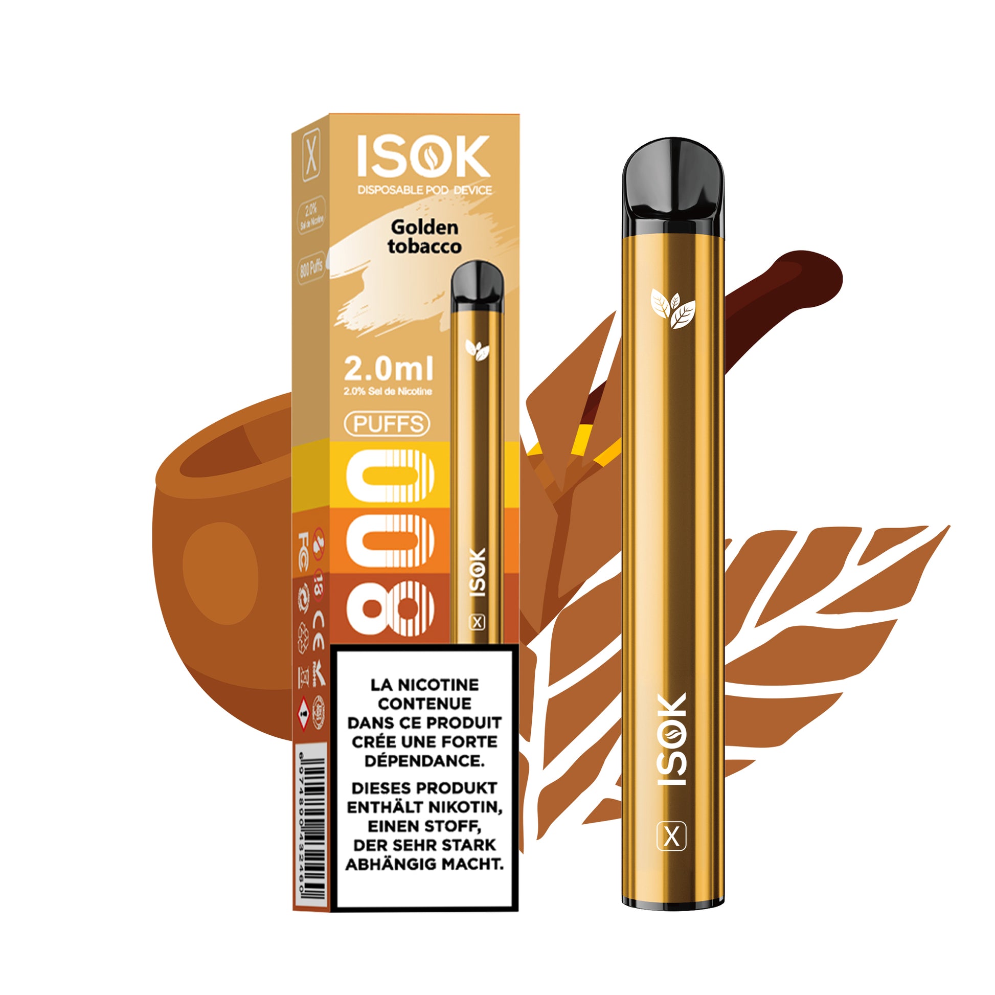 Cigarette électronique ISOK X 800 Puff Tabacco