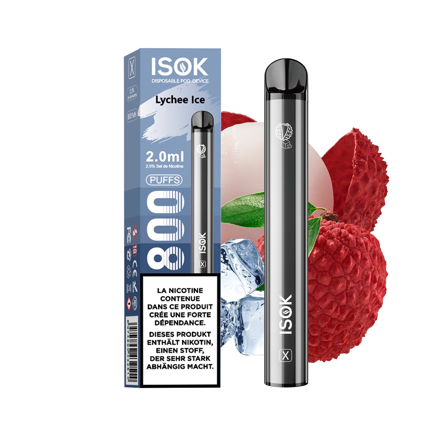 Cigarette électronique ISOK X 800 Puff Lychee Ice
