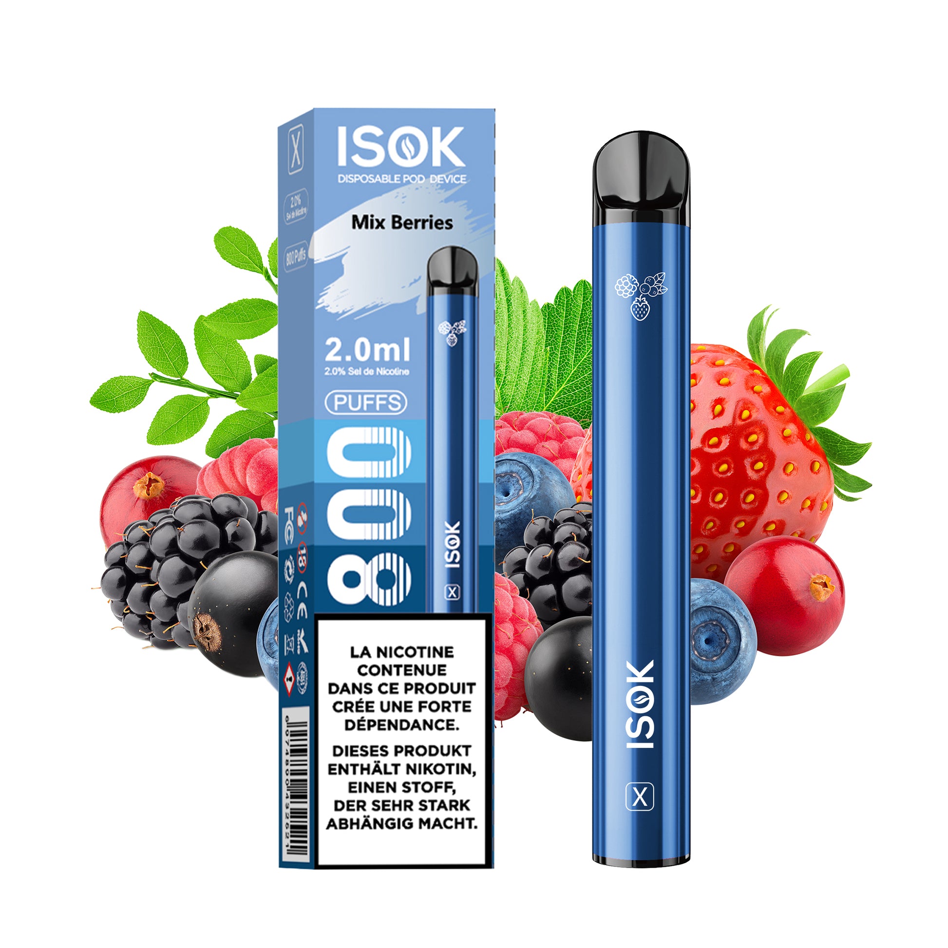 Cigarette électronique ISOK X 800 Puff Mix Berries 