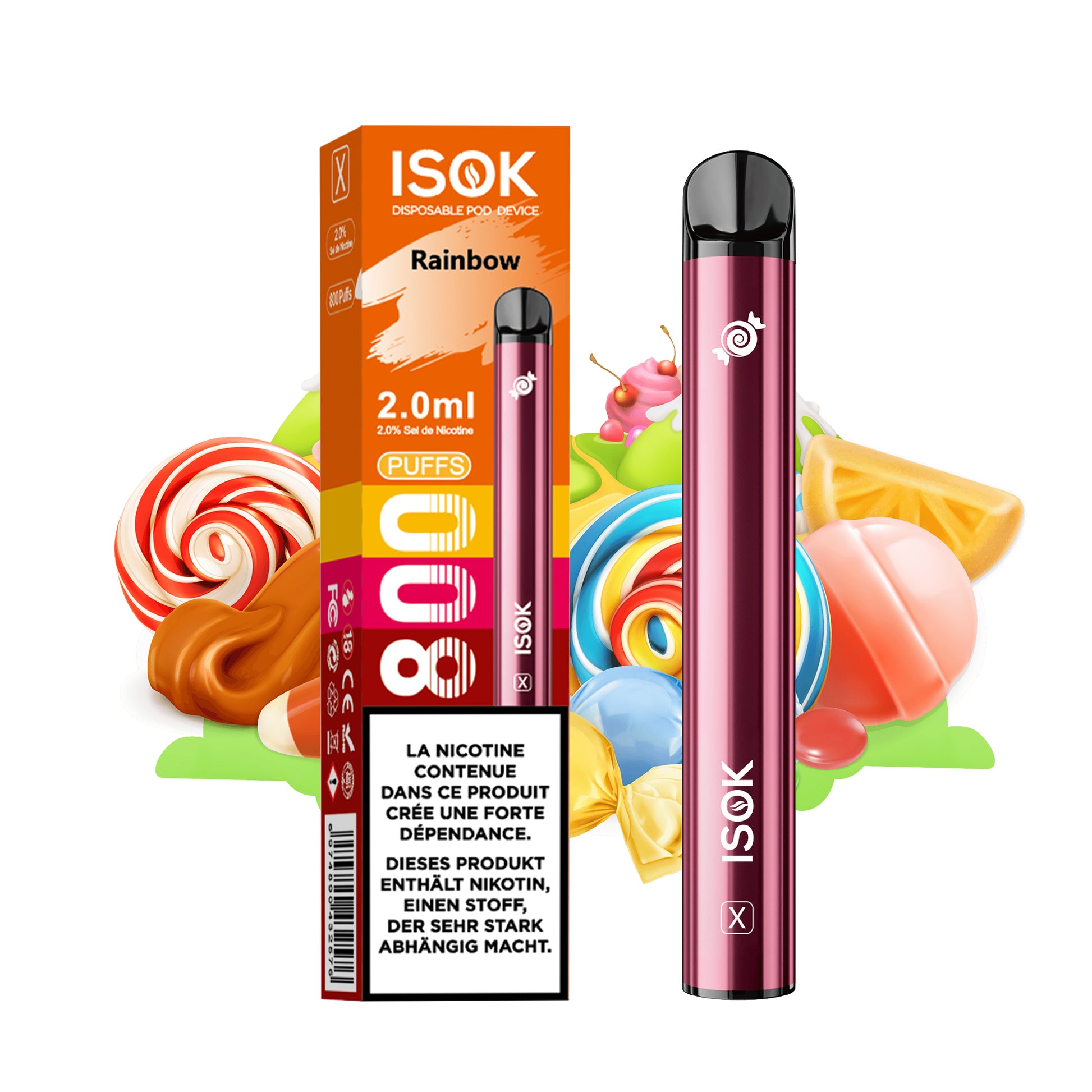 Cigarette électronique ISOK X 800 Puff Rainbow