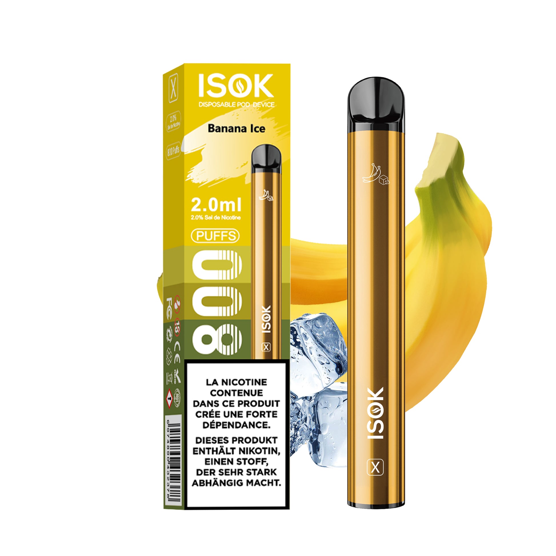Cigarette électronique ISOK X 800 Puff Banana Ice